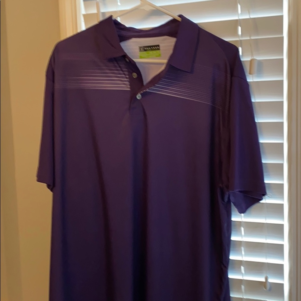 Purple striped polo